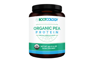 Bottle of Rootcology Organic Pea Protein